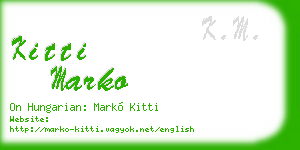 kitti marko business card