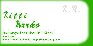 kitti marko business card